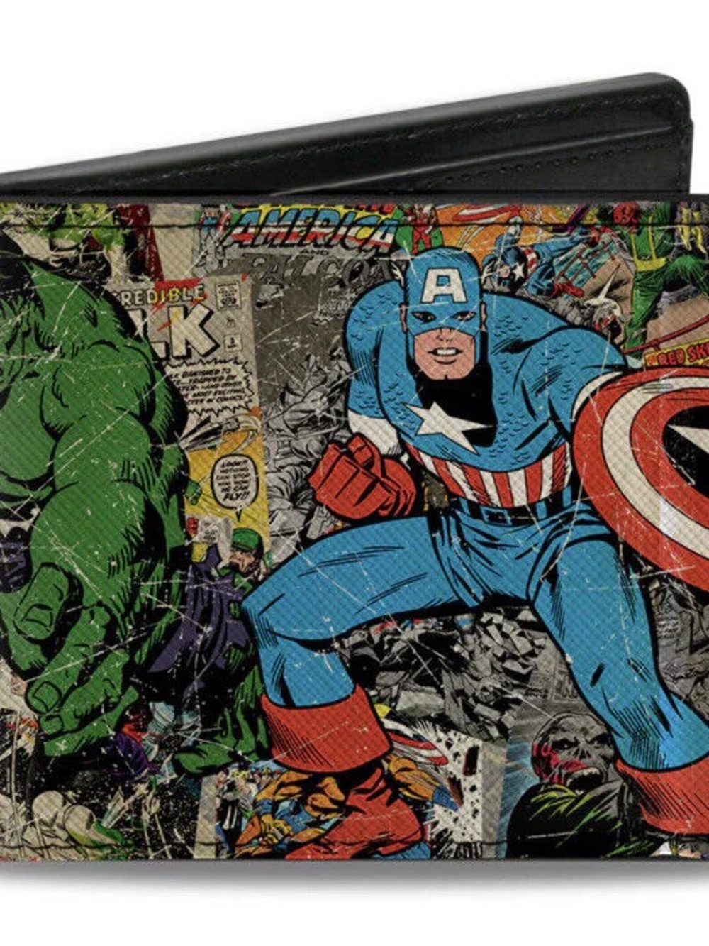 Captain America Comic Print Wallet - Blue/Red